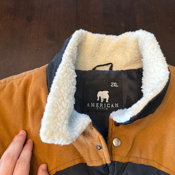 American Stitch Fur Laced Bicolor Men's Vest - Picture 2 of 5